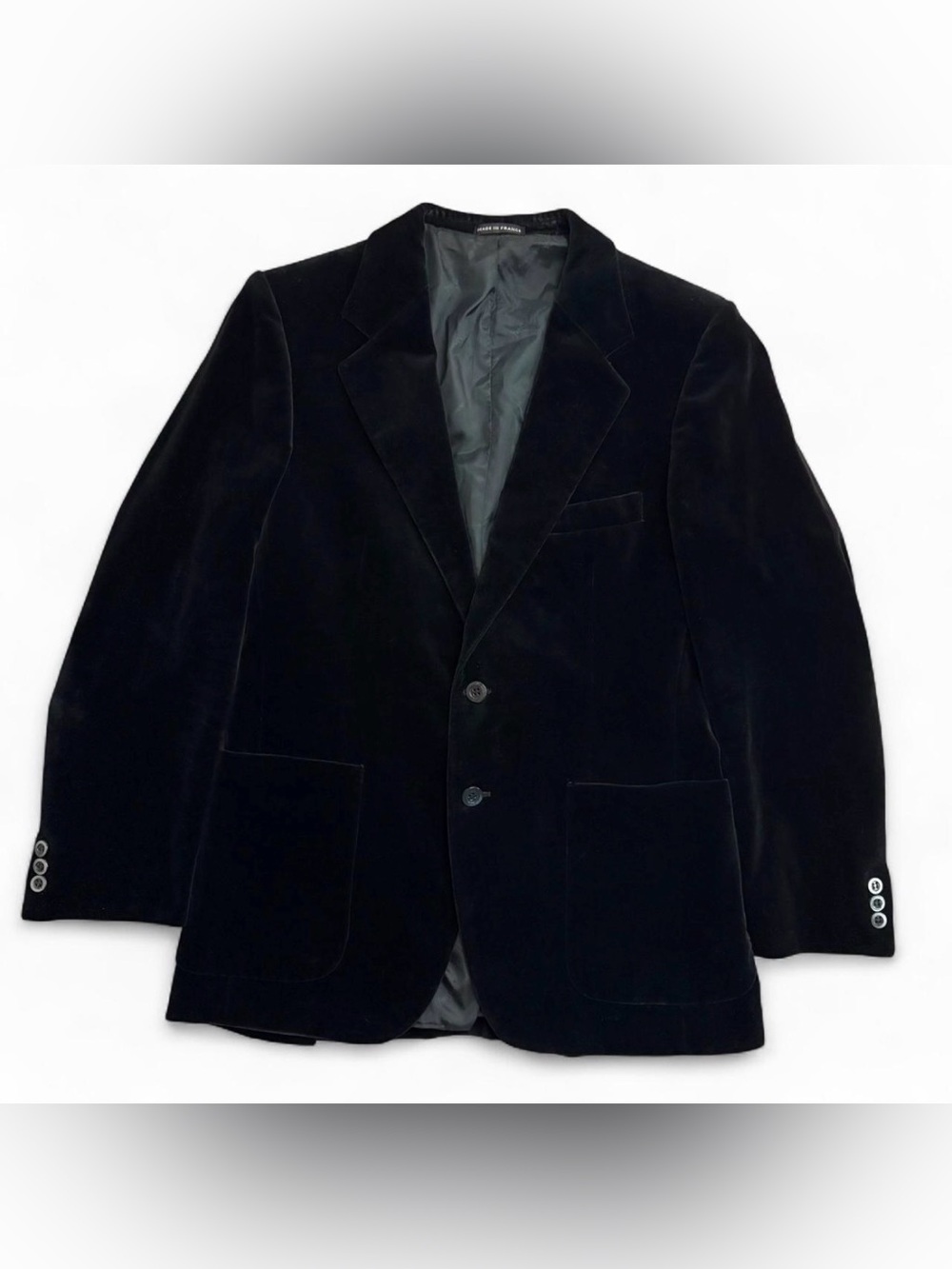 Yves Saint Laurent Black Velvet Double Button Blazer 38R?